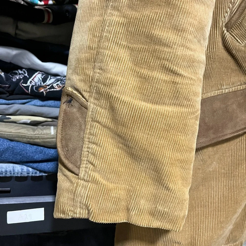 Vintage 70s 80s Schott‎ Perfecto Sportswear Corduroy Hunting Coat Mens XL Tan